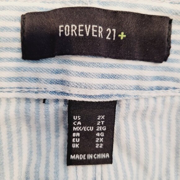 Forever 21+  Denim Striped Mini Skirt - Picture 5 of 6